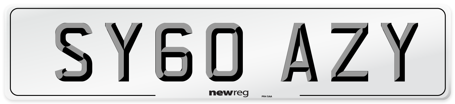 SY60 AZY Number Plate from New Reg